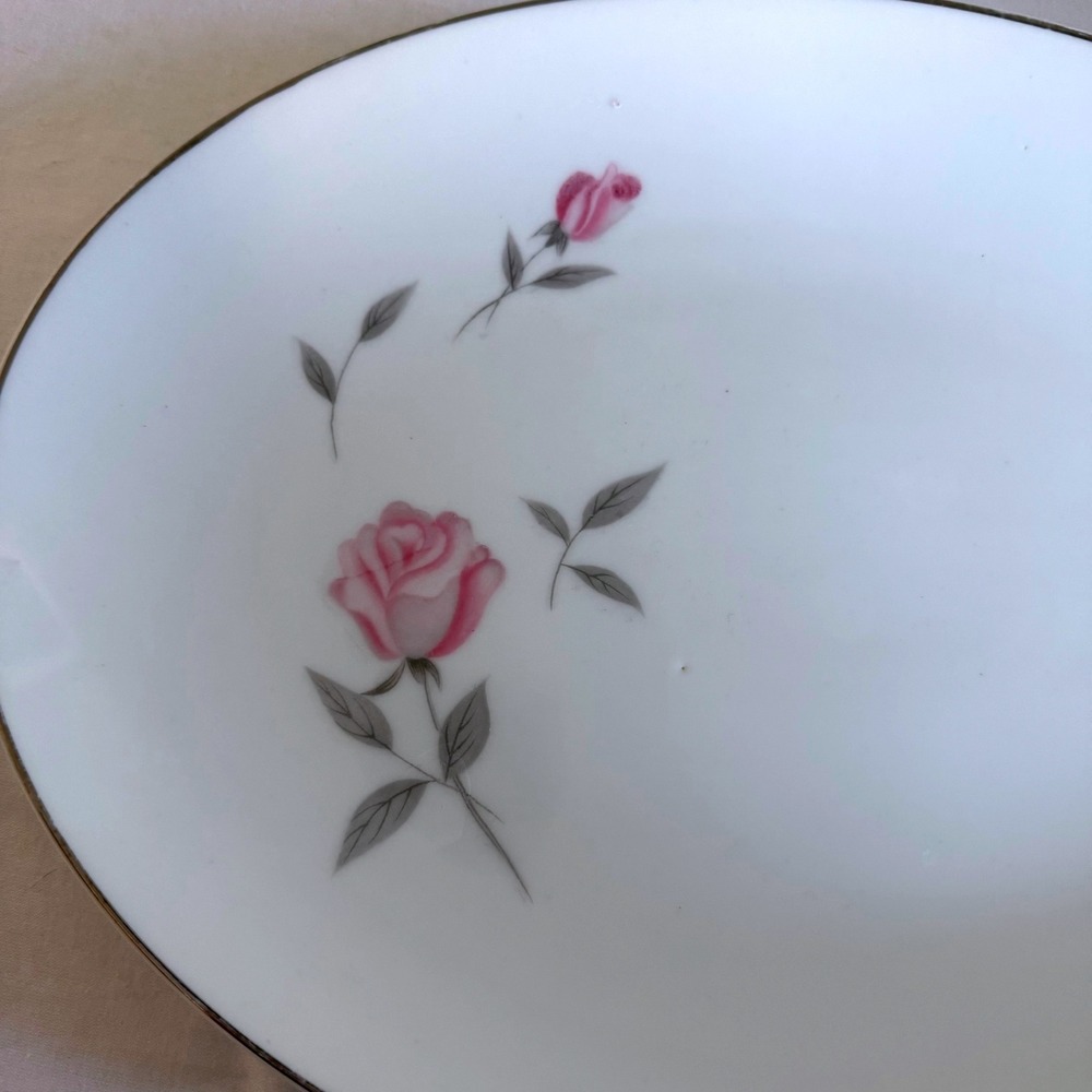 Gambles‎ Argent Rose Fine China Serving Platter 12x9 Floral Japan Cottagecore - Picture 3 of 8